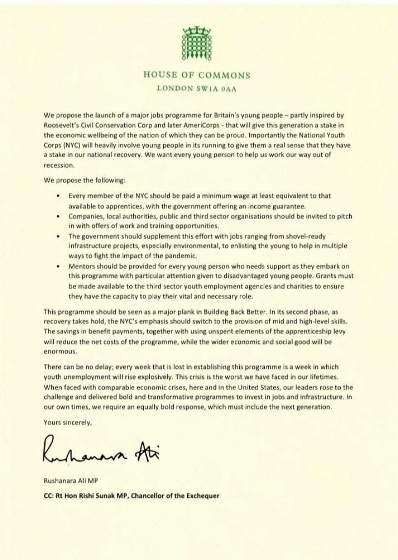 Letter to the Prime Minister