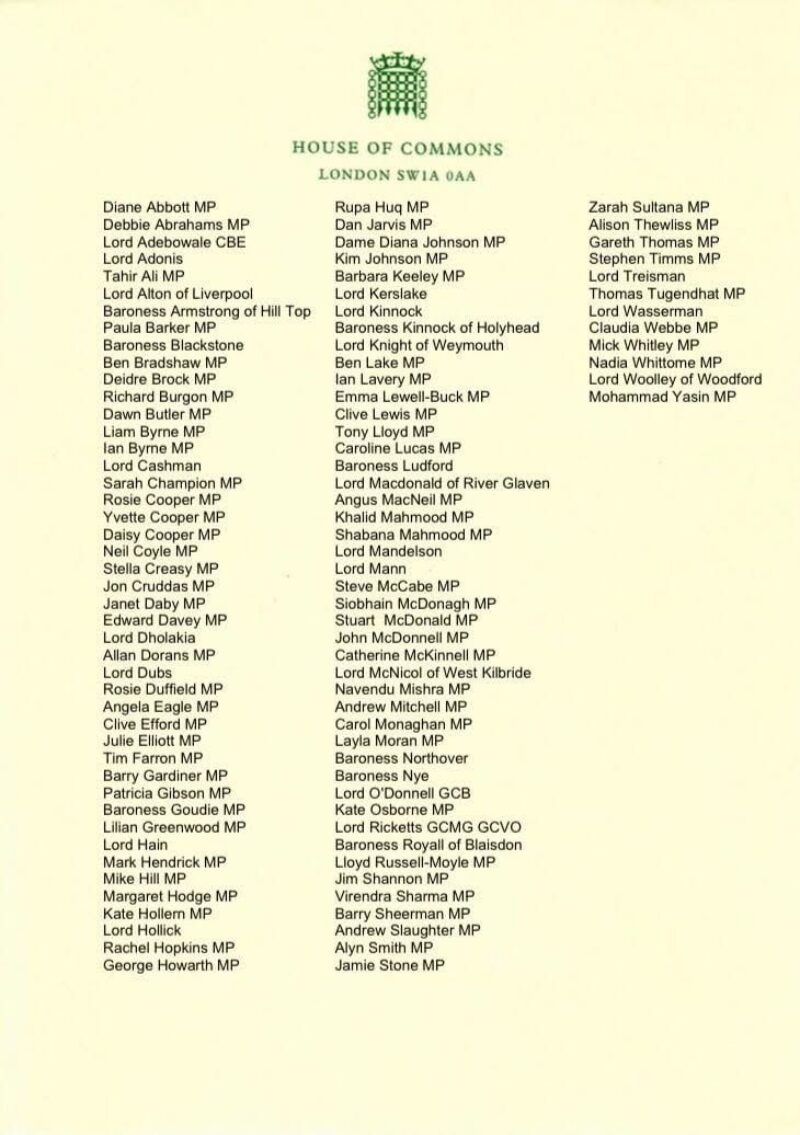 Letter to Foreign Secretary