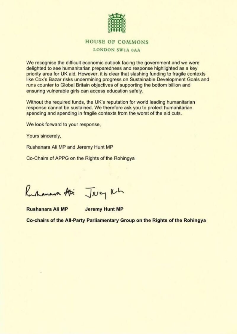 Letter to the Foreign Secretary