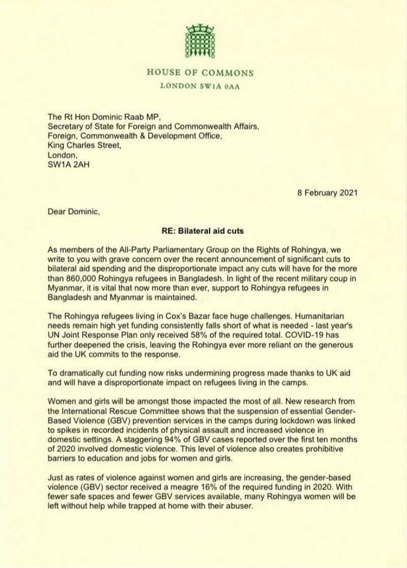 Letter to the Foreign Secretary