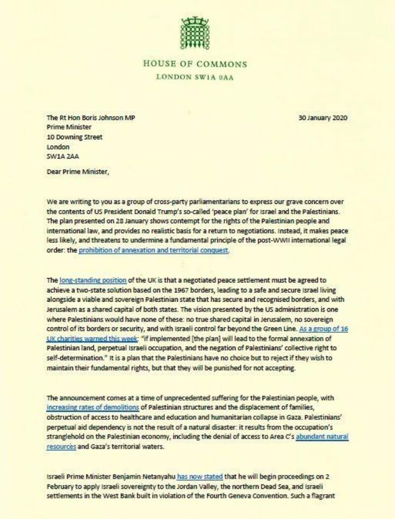 Letter to the Prime Minister