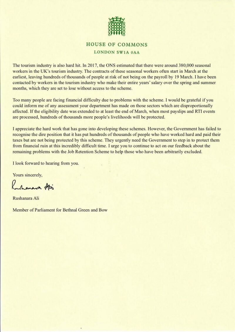 Letter to the Chancellor