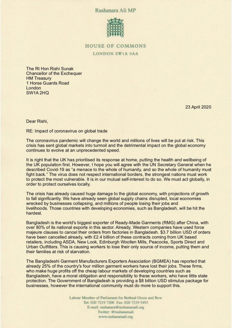 Letter to the Chancellor
